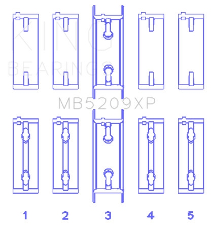 King Engine Bearings King Mitsubishi 4G63/4G64 7 Bolt 2nd Gen DSM and EVO I-IV (Size 0.25mm) Performance Main Bearing Set