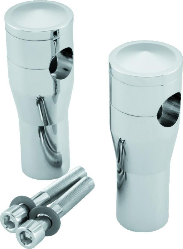 Bikers Choice 4 Inch Chrome Smooth Top Risers for BC or DNA Springer Front End