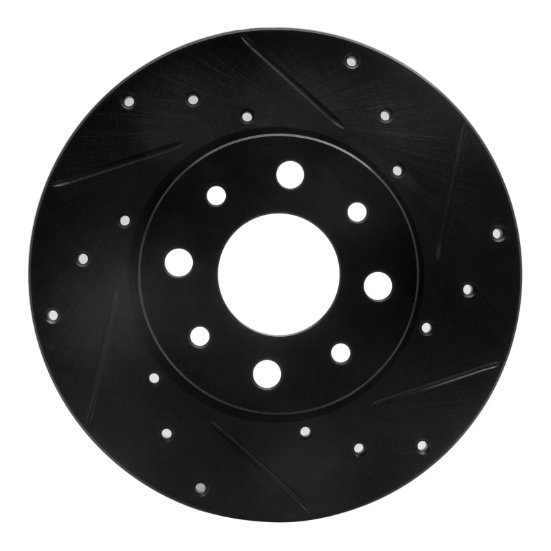 R1 Concepts R1 13-19 Fiat 500E Rear Right Drilled & Slotted Black Brake Rotor