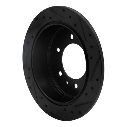 R1 Concepts R1 06-10 Hummer H3T Rear Left Drilled & Slotted Black Brake Rotor