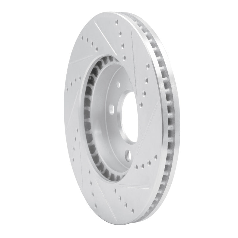 R1 Concepts R1 88-98 Saab 9000 Front Left Drilled & Slotted Silver Brake Rotor