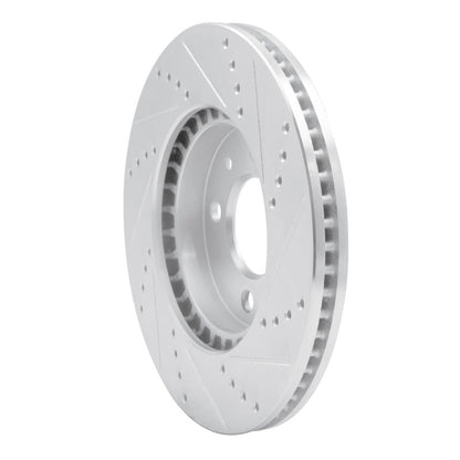 R1 Concepts R1 88-98 Saab 9000 Front Left Drilled & Slotted Silver Brake Rotor