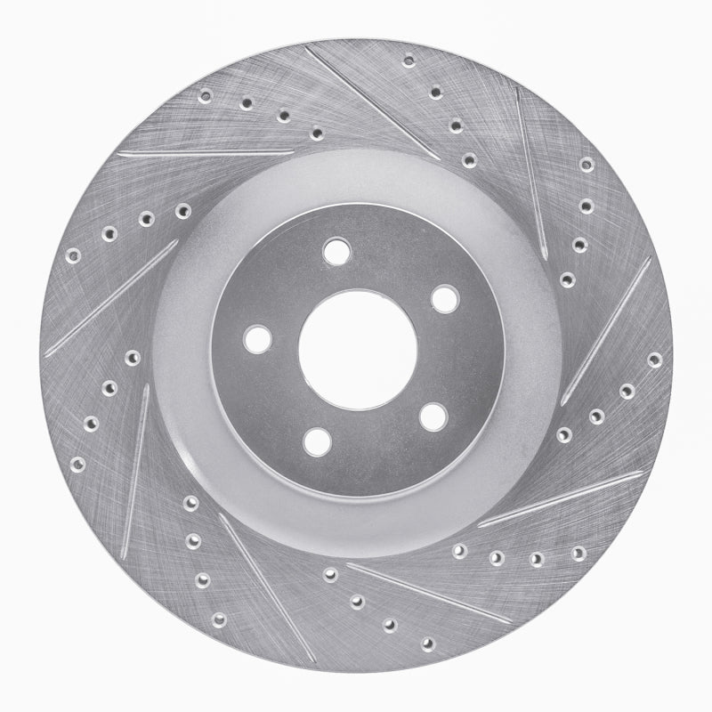 R1 Concepts R1 16-18 Ford Focus Front Right Drilled & Slotted Silver Brake Rotor