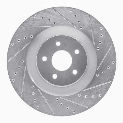 R1 Concepts R1 16-18 Ford Focus Front Right Drilled & Slotted Silver Brake Rotor
