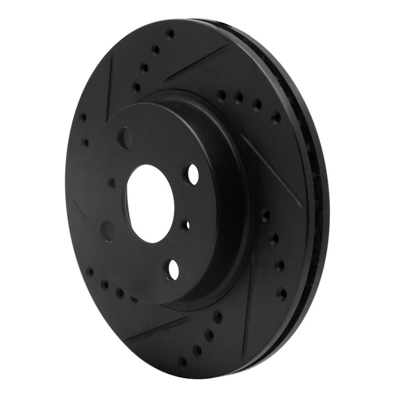 R1 Concepts R1 01-03 Toyota Prius Front Left Drilled & Slotted Black Brake Rotor