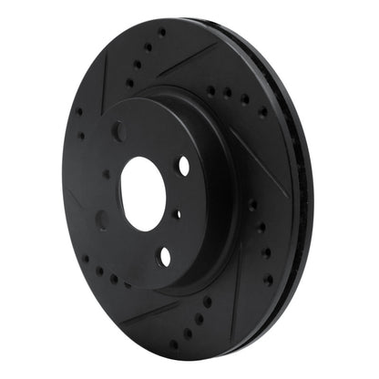 R1 Concepts R1 01-03 Toyota Prius Front Left Drilled & Slotted Black Brake Rotor