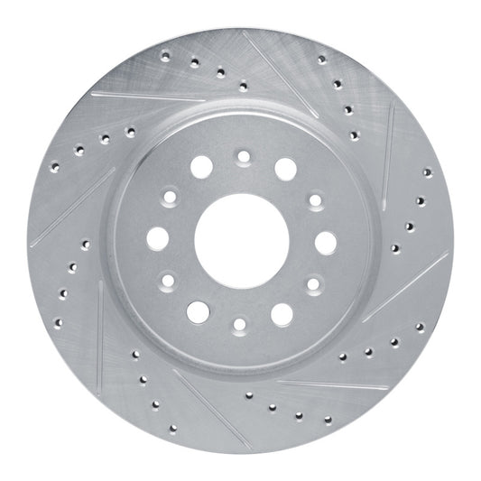 R1 Concepts R1 17-25 Buick Enclave Rear Right Drilled & Slotted Silver Brake Rotor