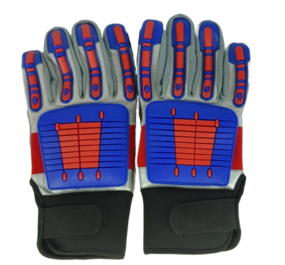 Granatelli Motor Sports Granatelli Medium Off Road Style Work Gloves - Red/Blue/Gray/Black