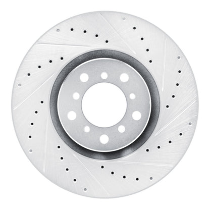 R1 Concepts R1 00-03 BMW M5 Left Front Drilled & Slotted Silver Brake Rotor