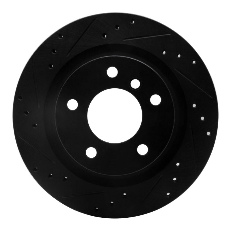 R1 Concepts R1 08-13 BMW 128I Rear Left Drilled & Slotted Black Brake Rotor