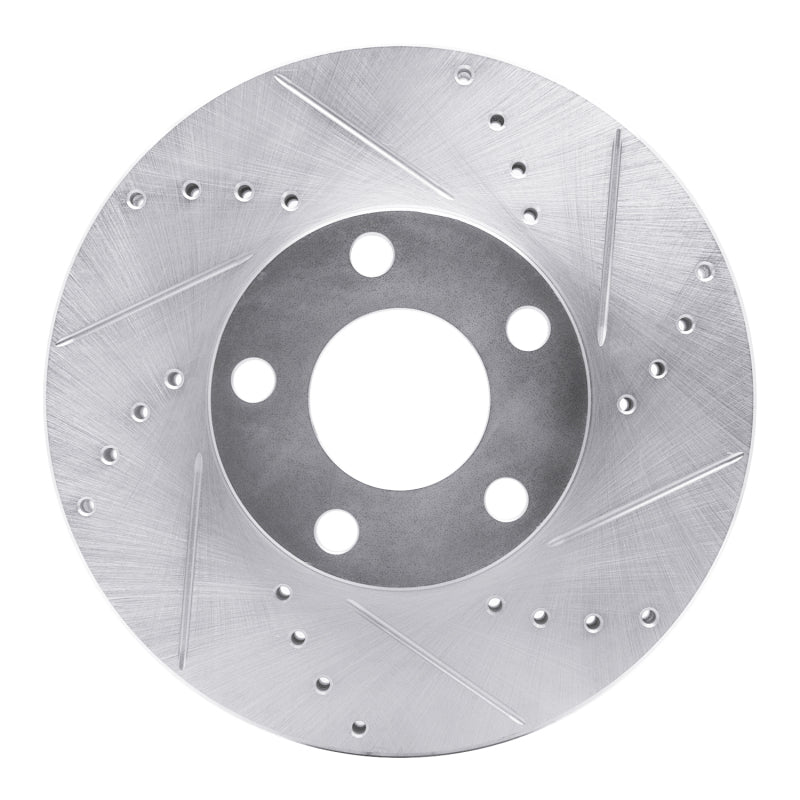 R1 Concepts R1 98-98 Volkswagen Passat (USA/Canada) Front Right Drilled & Slotted Silver Brake Rotor