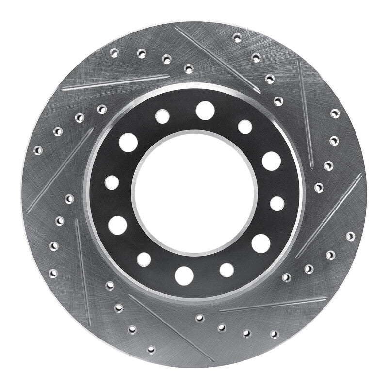 R1 Concepts R1 76-89 Toyota Land Cruiser Front Right Drilled & Slotted Silver Brake Rotor