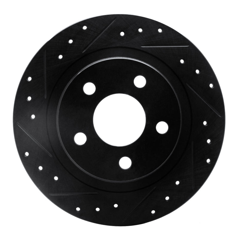 R1 Concepts R1 98-05 Buick Park Avenue Rear Left Drilled & Slotted Black Brake Rotor