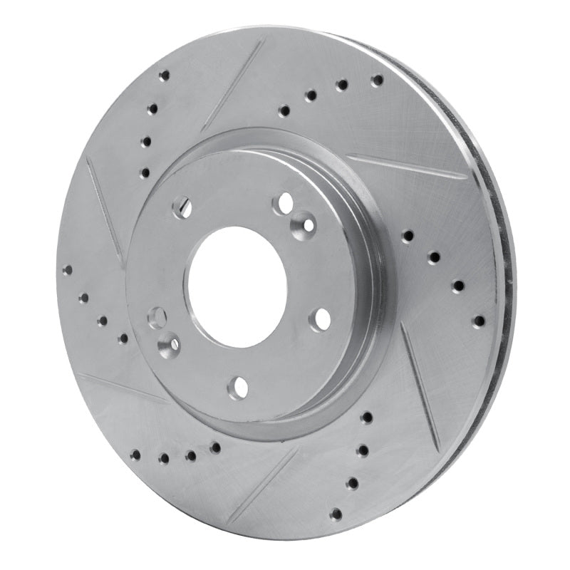 R1 Concepts R1 07-09 Hyundai SANTA FE Front Left Drilled & Slotted Silver Brake Rotor
