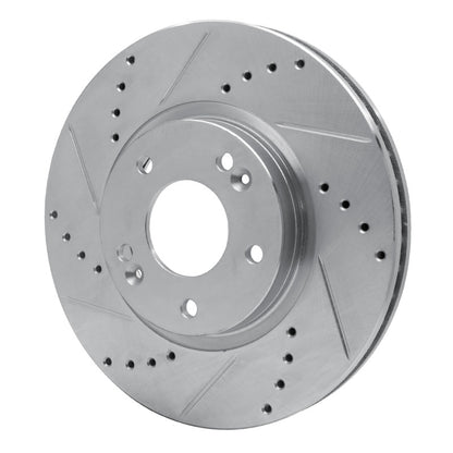 R1 Concepts R1 07-09 Hyundai SANTA FE Front Left Drilled & Slotted Silver Brake Rotor