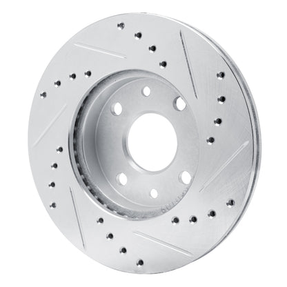 R1 Concepts R1 94-00 Kia SPECTRA Front Left Drilled & Slotted Silver Brake Rotor