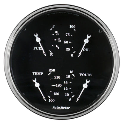 AutoMeter Auto Meter Gauge Quad 5in 0E-90F Elec Old Tyme Black