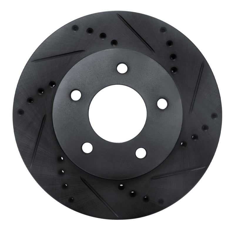 R1 Concepts R1 96-98 Mazda MPV Front Right Drilled & Slotted Black Brake Rotor