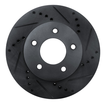 R1 Concepts R1 96-98 Mazda MPV Front Right Drilled & Slotted Black Brake Rotor