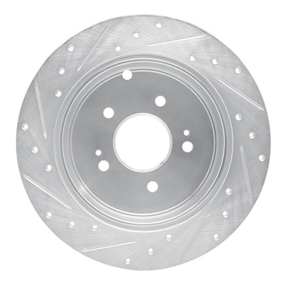 R1 Concepts R1 04-11 Mitsubishi Grandis (Mexico) Rear Right Drilled & Slotted Silver Brake Rotor