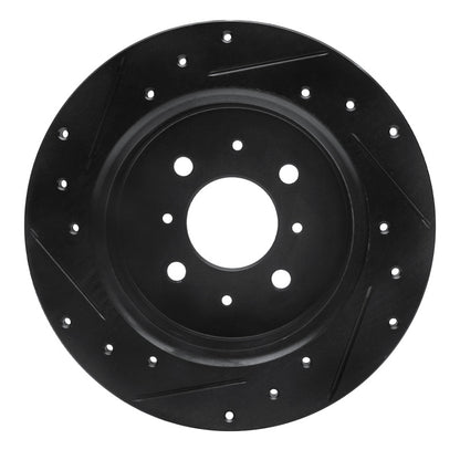 R1 Concepts R1 01-05 Acura EL Rear Right Drilled & Slotted Black Brake Rotor