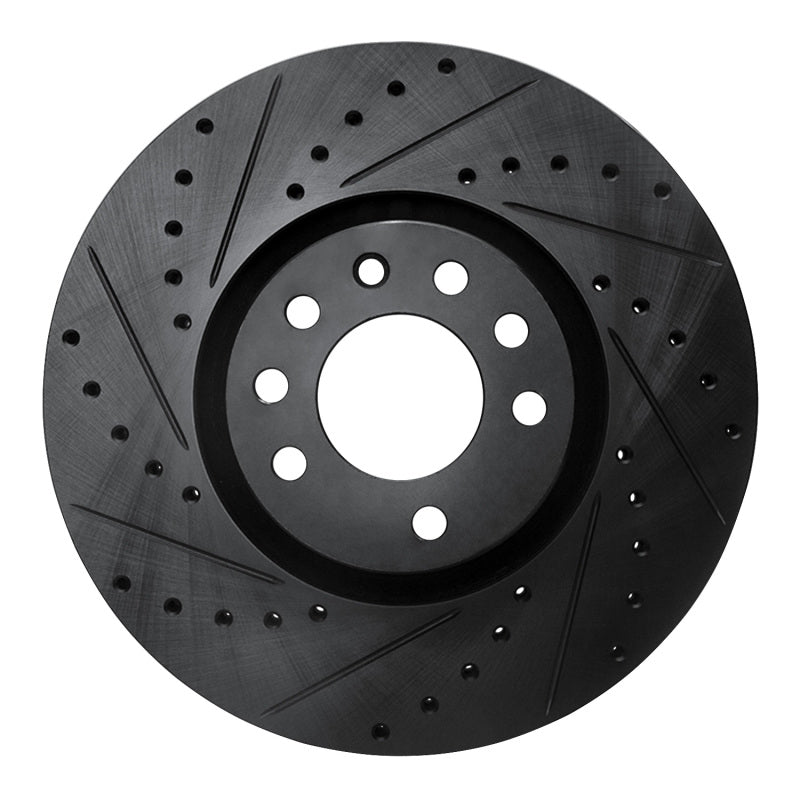 R1 Concepts R1 03-11 Cadillac BLS (Mexico) Front Left Drilled & Slotted Black Brake Rotor