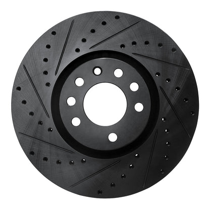 R1 Concepts R1 03-11 Cadillac BLS (Mexico) Front Left Drilled & Slotted Black Brake Rotor