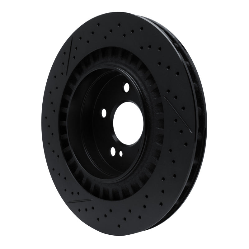 R1 Concepts R1 05-11 Mercedes-Benz CLK63 AMG Rear Drilled & Slotted Black Brake Rotor