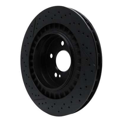R1 Concepts R1 05-11 Mercedes-Benz CLK63 AMG Rear Drilled & Slotted Black Brake Rotor