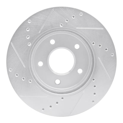 R1 Concepts R1 11-25 Chevrolet City Express Front Right Drilled & Slotted Silver Brake Rotor