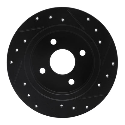 R1 Concepts R1 91-98 Saturn SC2 Rear Left Drilled & Slotted Black Brake Rotor