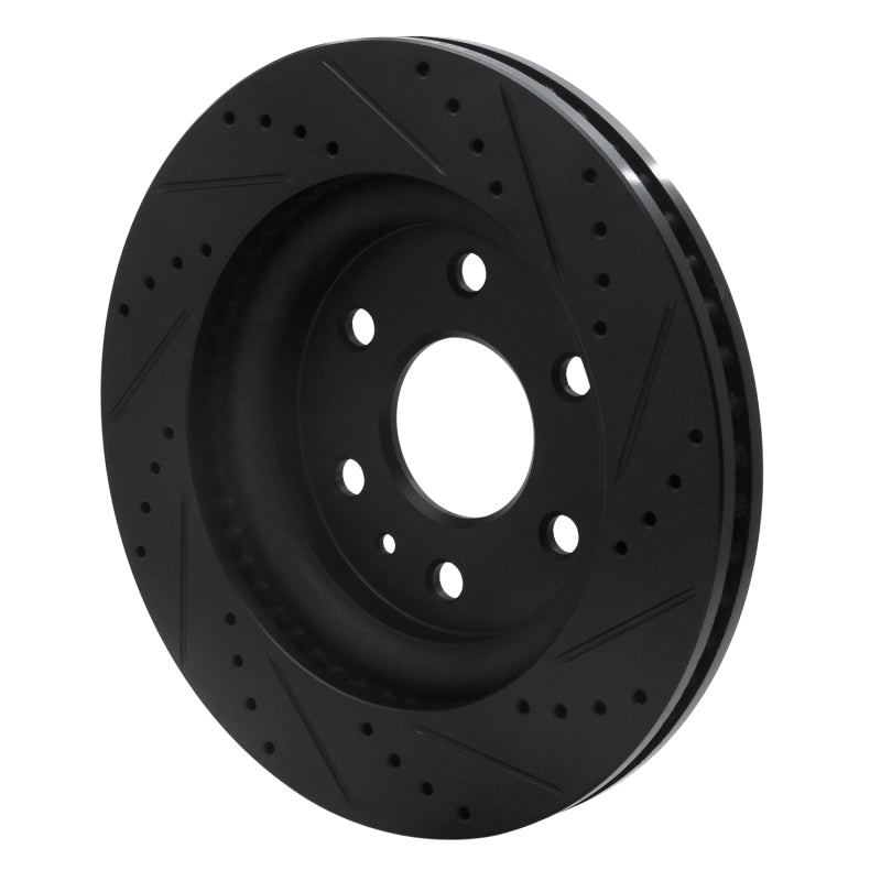 R1 Concepts R1 07-17 Buick Enclave Front Left Drilled & Slotted Black Brake Rotor