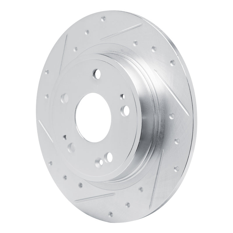 R1 Concepts R1 22-25 Acura Integra Rear Left Drilled & Slotted Silver Brake Rotor