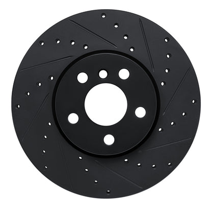 R1 Concepts R1 16-24 Mini Cooper (Excl Clubman) Front Right Drilled & Slotted Black Brake Rotor