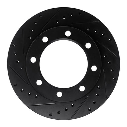 R1 Concepts R1 77-79 Ford F-350 4WD (Excl Super Duty) Front Left Drilled & Slotted Black Brake Rotor