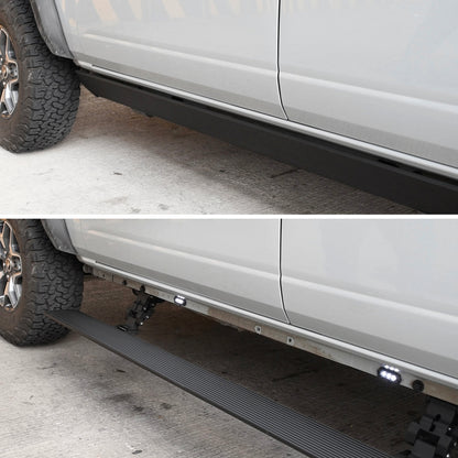 Go Rhino RealTruck 09-14 Ford F-150 Crew Cab 4dr VoltStep Electric Running Board Kit (No Drill) - Tex. Blk