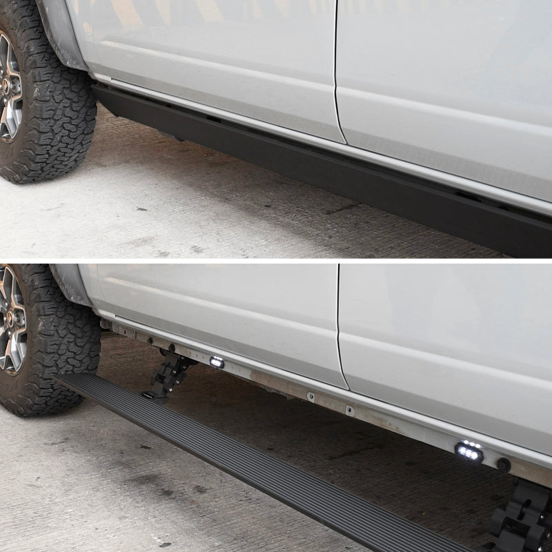 Go Rhino RealTruck 2024 Toyota Tacoma CC 4dr VoltStep Electric Running Board Kit (No Drill) - Tex. Blk