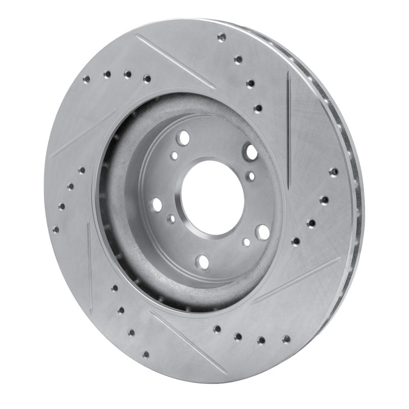 R1 Concepts R1 12-16 Honda CR-V Front Left Drilled & Slotted Silver Brake Rotor