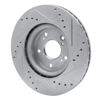 R1 Concepts R1 12-16 Honda CR-V Front Left Drilled & Slotted Silver Brake Rotor