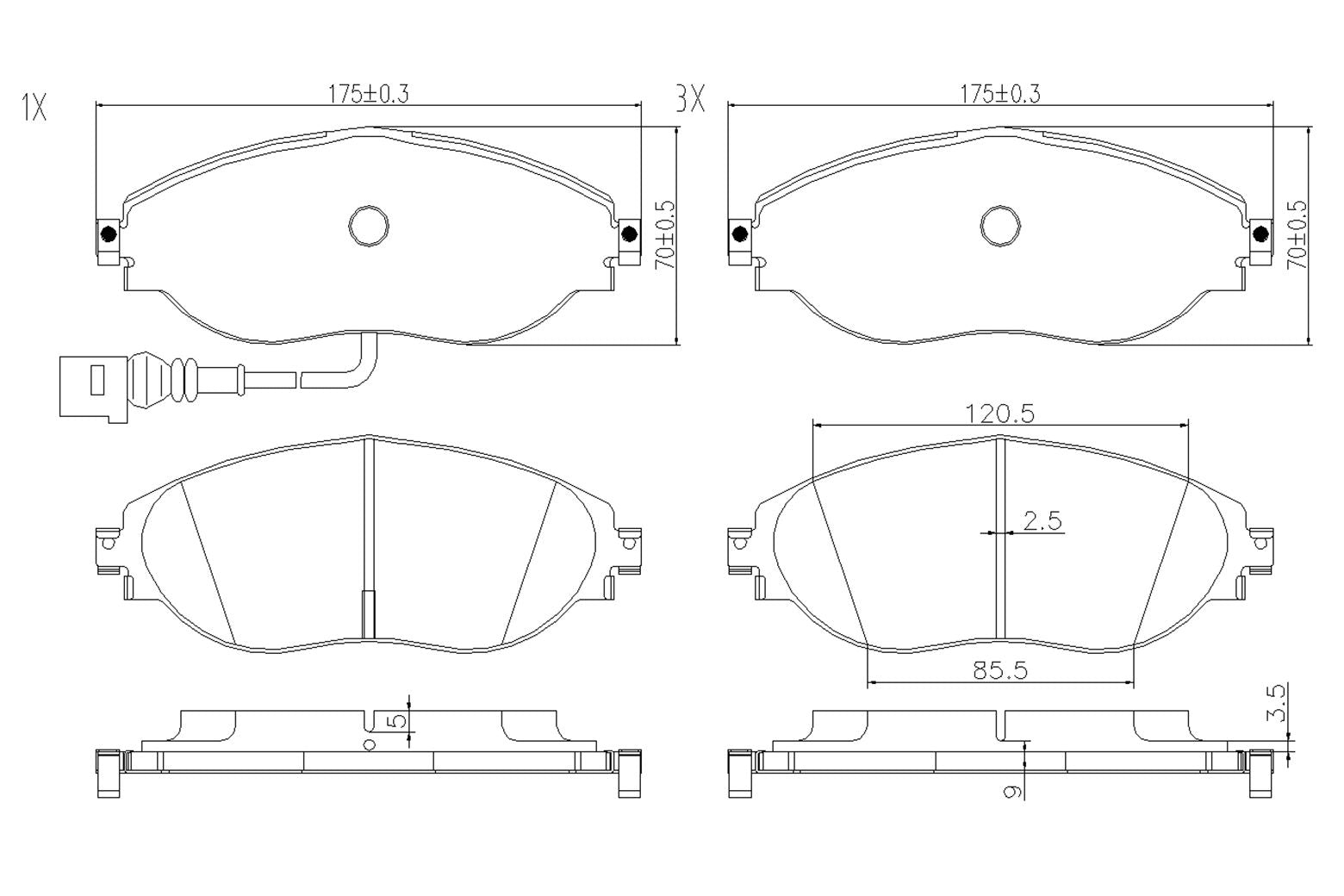 BOGAP A8210317 Brake Pad Set, Disc Brake