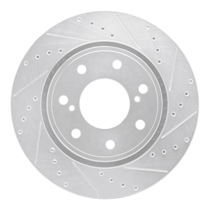 R1 Concepts R1 10-14 Ford F-150 4WD Front Right Drilled & Slotted Silver Brake Rotor