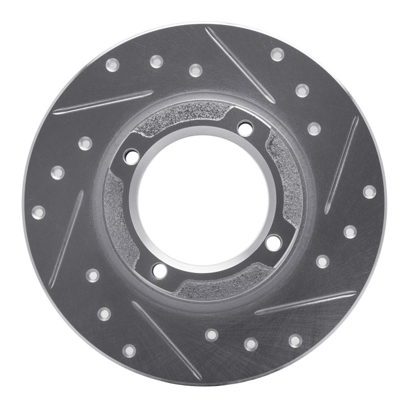 R1 Concepts R1 85-91 Subaru GL Rear Right Drilled & Slotted Silver Brake Rotor