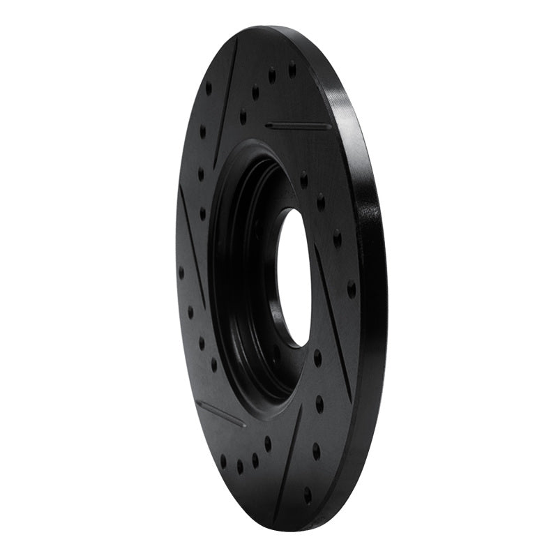 R1 Concepts R1 63-86 Ford Cortina Front Right Drilled & Slotted Black Brake Rotor