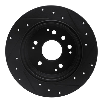 R1 Concepts R1 99-11 Acura TL Rear Left Drilled & Slotted Black Brake Rotor
