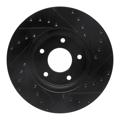 R1 Concepts R1 97-03 Jaguar XJR Front Left Drilled & Slotted Black Brake Rotor