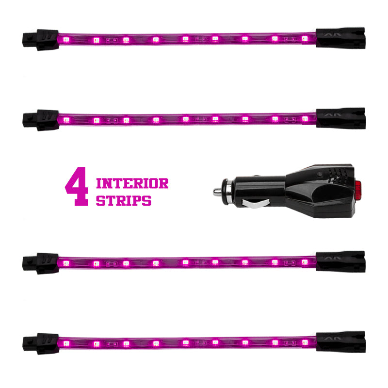 XKGLOW XK Glow Single Color XKGLOW UnderglowLED Accent Light Car/Truck Kit Pink - 4x8In