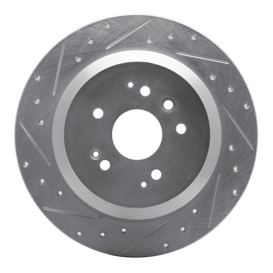 R1 Concepts R1 14-16 Acura MDX Rear Left Drilled & Slotted Silver Brake Rotor