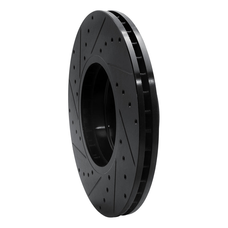 R1 Concepts R1 03-05 Land Rover Range Rover Front Right Drilled & Slotted Black Brake Rotor