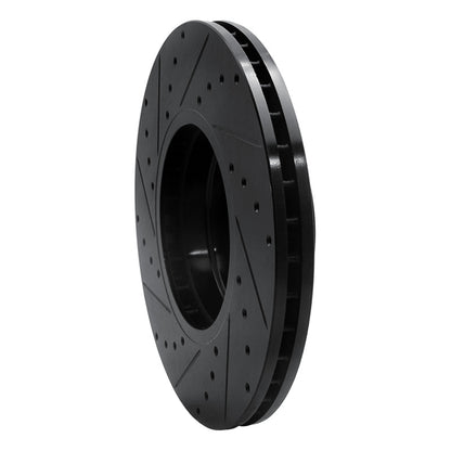 R1 Concepts R1 03-05 Land Rover Range Rover Front Right Drilled & Slotted Black Brake Rotor