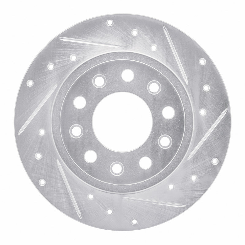 R1 Concepts R1 13-16 Dodge DART Rear Right Drilled & Slotted Silver Brake Rotor